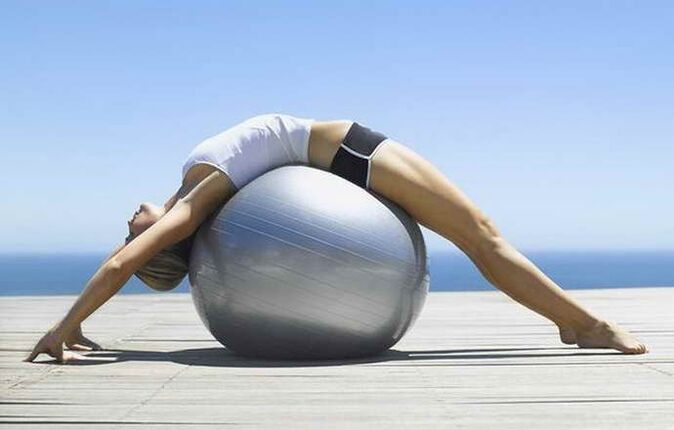 Fitball exercises with thoracic osteochondosis